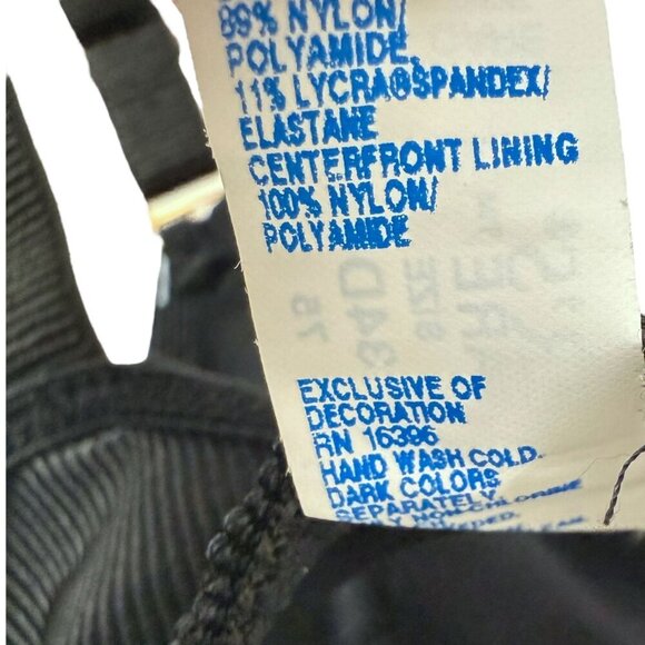 WARNER'S Bra 34D Black Underwire Stretch Ribbed Body Beware Bare Collection NWT - Picture 9 of 9